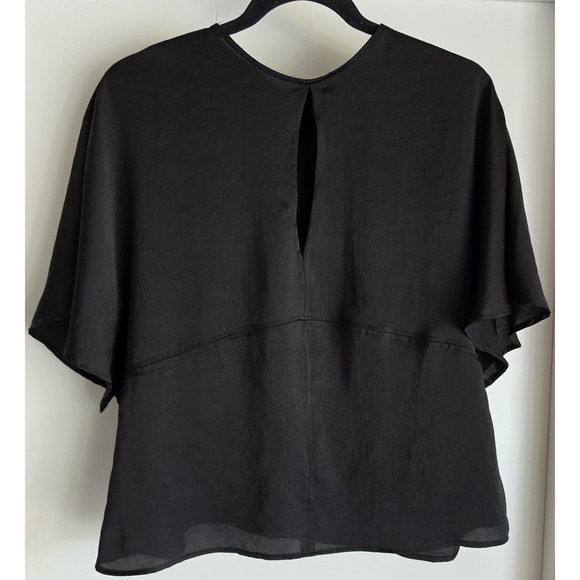 Zara Tops - NWOT Zara Blouse Women's Size L Black Short Sleeve Top Shirt Button-Up